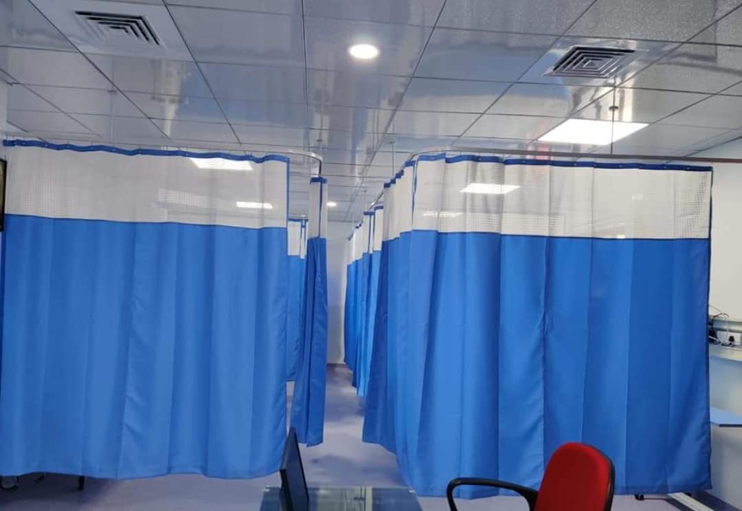 CASANEST Hospital PVC Partition Curtains for ICU and Wards PVC Curtains, 4 x 9 ft, BlueHos009