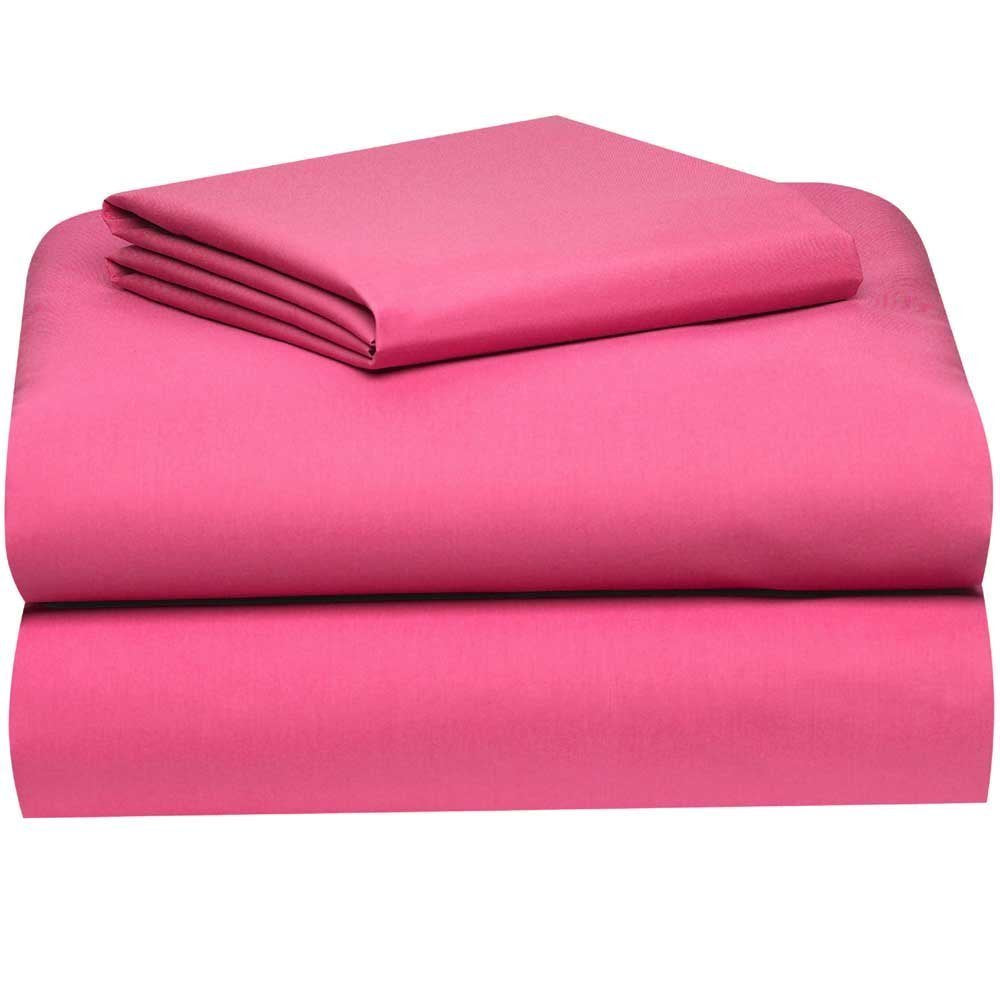 Twin Xl Pink Sheet Set - Knit Jersey 100% Cotton Breathable & Cooling Sheets - Dorm Room, Hospital & Split King Bed Sheets - Com