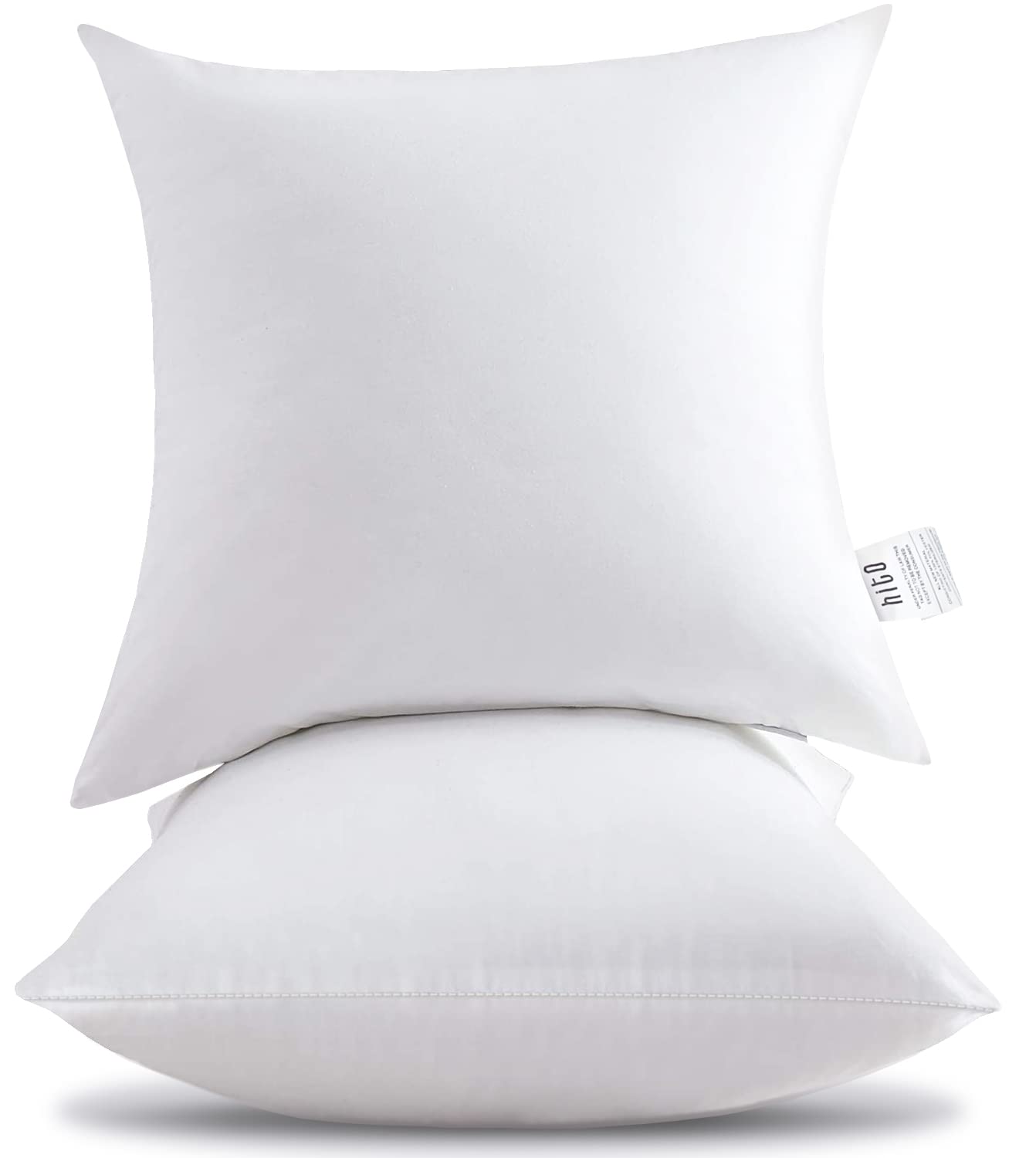Hito 20X20 Pillow Inserts (Set Of 2)- 100% Cotton Covering Down Alternative Throw Pillows White For Couch Bed Sofa