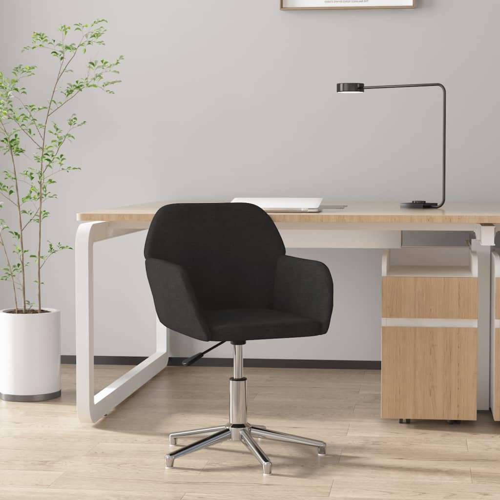 vidaXL Swivel Office Chair - Modern Design with Adjustable Height and Swivel Features, Upholstered in Black Fabric for Professional or Home Office Use