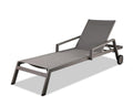 Whiteline Modern Outdoor Living Bondi Outdoor Stackable Chaise In Matte White Or Taupe Powder-Coated Aluminum Frame And Sling Se