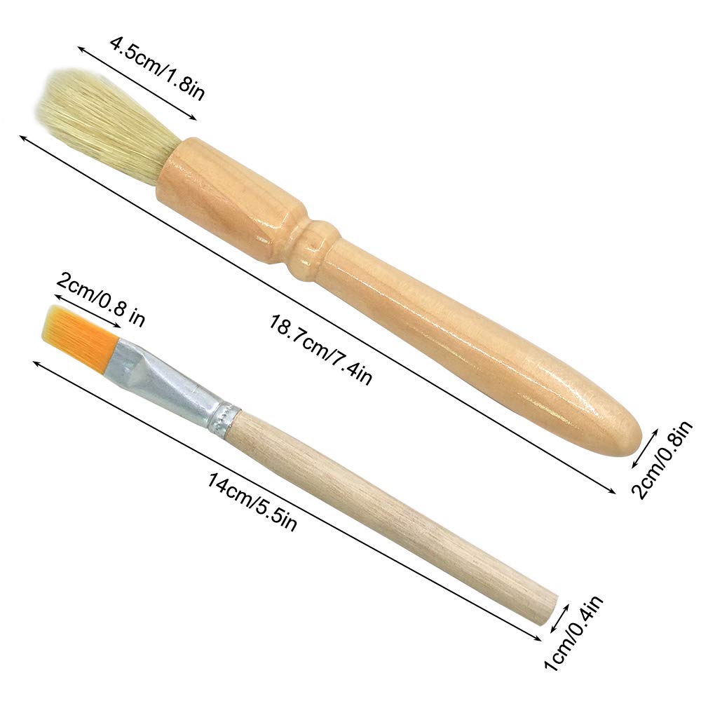 4 Packs Coffee Grinder Brush,Danzix Wooden Cleaning Brush For Grinders And Pasta Makers-2 Size