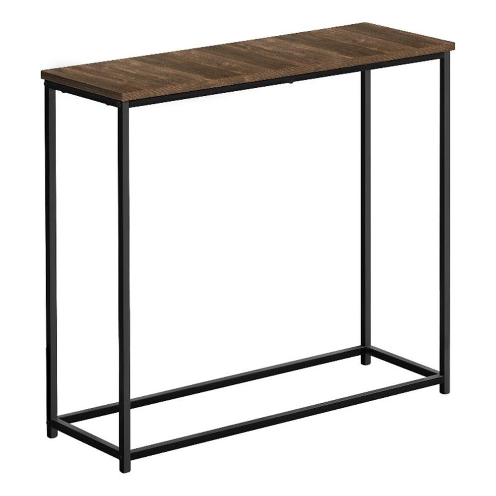 Monarch Specialties 2254 Accent Table, Console, Entryway, Narrow, Sofa, Living Room, Bedroom, Metal, Laminate, Brown, Black, Contemporary, Modern Table-32 L Reclaimed, 31.5&Quot; L X 11.5&Quot; W X 29&Quot; H