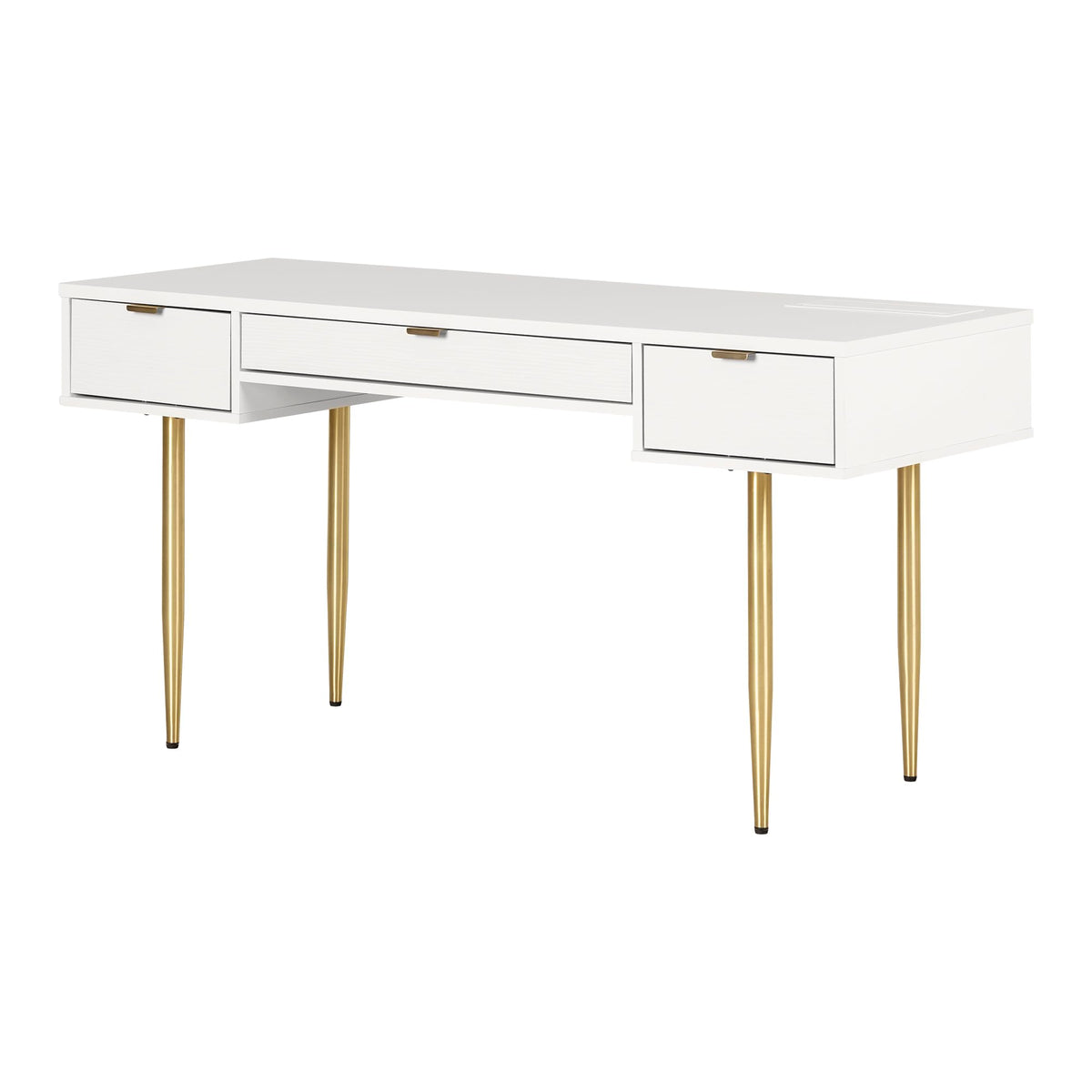 South Shore Koryn Power Bar, Medium Desk, Pure White