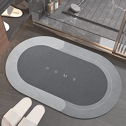 Spirahomes AntiSkid Oval Bathroom Mat, Water Absorbent Rubber Print, Perfect for Bathrooms and Office Spaces, 40 x 60 cm