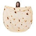 Vessia Burritos Tortilla Blanket Throw Size(Beige), Giant Realistic Funny Food Blanket For Adults And Kids, Novelty Double Sided