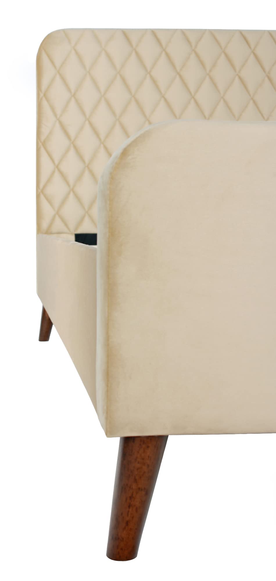 Better Home Products Roza Velvet Upholstered Queen Bed with Headboard Champaign