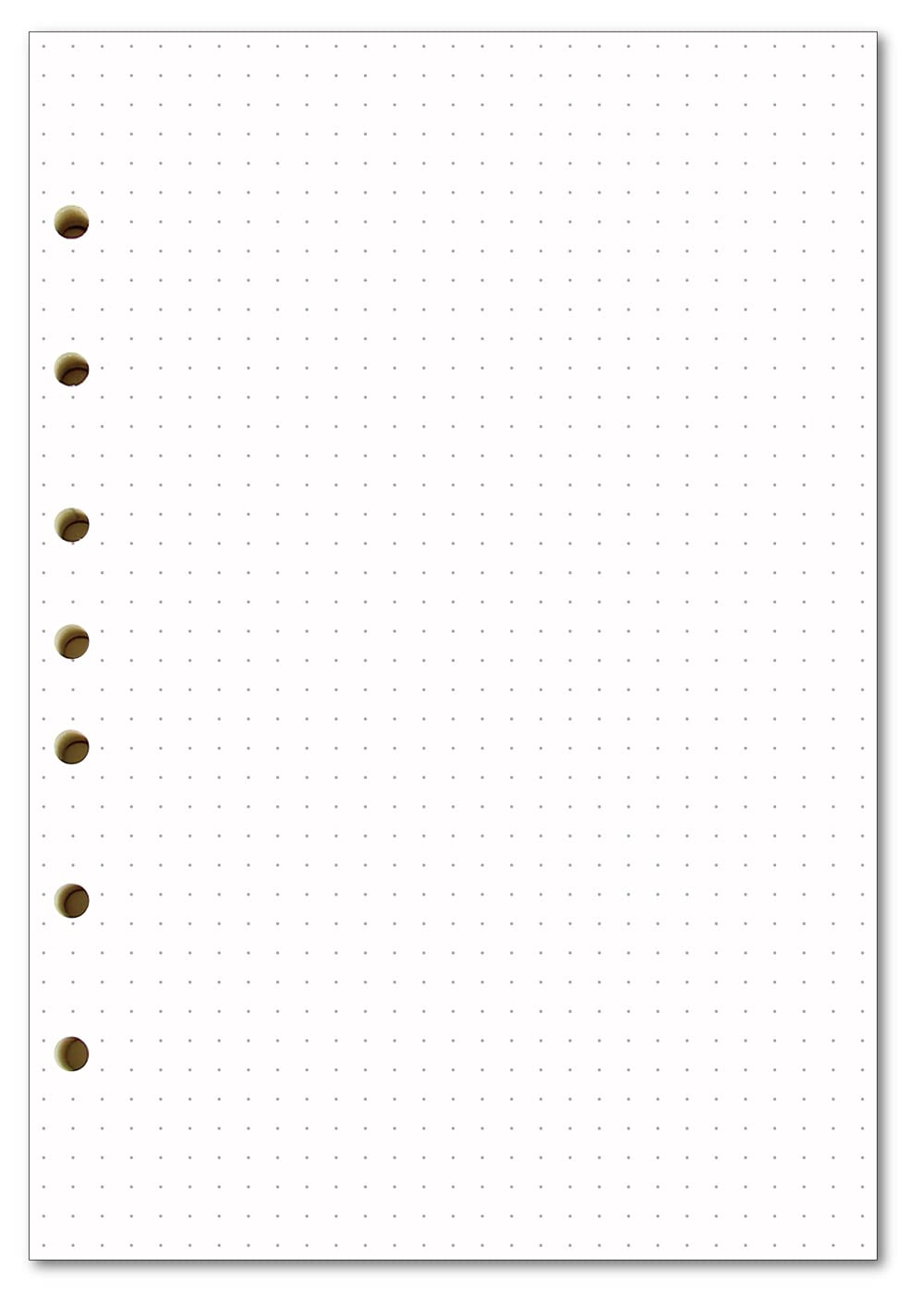 Newestor Dotted Filler Paper Pack Of 100 Sheets, 7 Hole Punched Planner Refills 5 1/2 X 8 1/2 Inches, Fit 3 Or 7 Ring Mini Binde