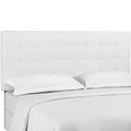 Modway Paisley Upholstered Tufted Linen Fabric Full / Queen Headboard Size In White