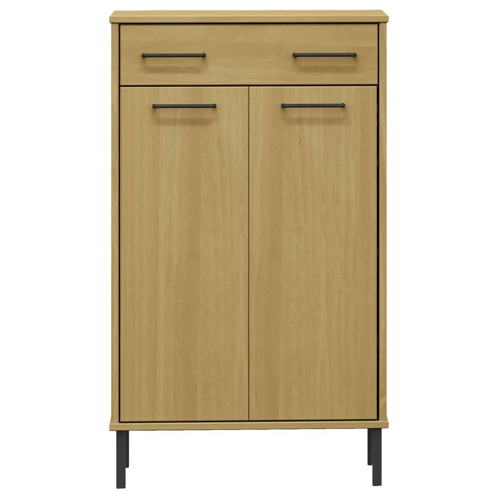 Vidaxl 4-Tier Shoe Organizer With 4 Drawers, Brown Wooden Shoe Cabinet With Metal Legs For Home Office Entryway