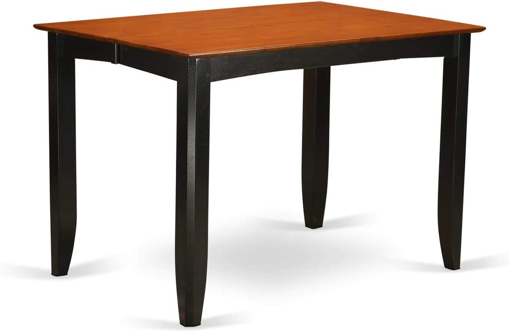 East West Furniture FAIR9-BLK-W Fairwind 9 Piece Counter Height Set Includes a Square Kitchen Table with Pedestal and 8 Dining Room Chairs, 54x54 Inch