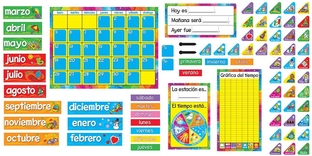 Trend Calendario Anual Spanish Bulletin Board Set, Classroom Decor