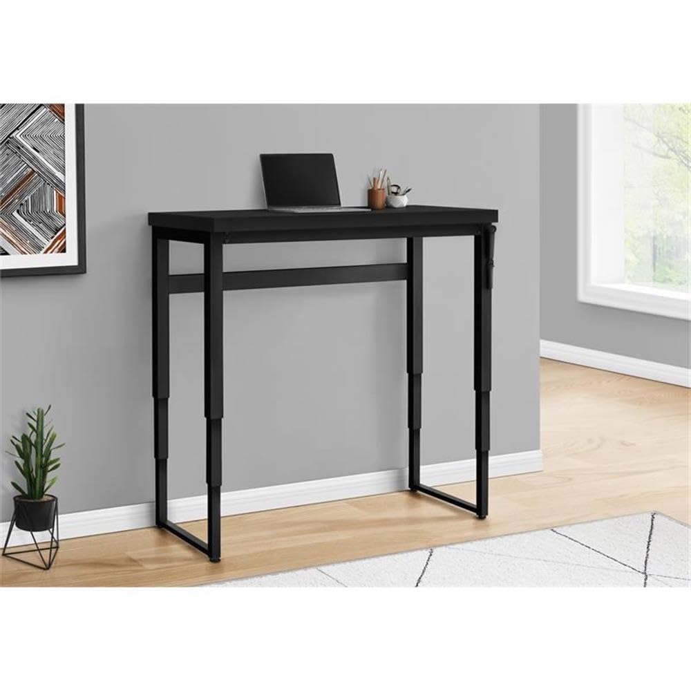 Monarch Specialties 7682 Computer Desk, Home Office, Standing, Adjustable, 48&quot; L, Work, Laptop, Metal, Laminate, Contemporary, Modern Desk-48 Adj.Height, 47.25&quot; L x 23.75&quot; W x 29.5&quot; H, Black/Black