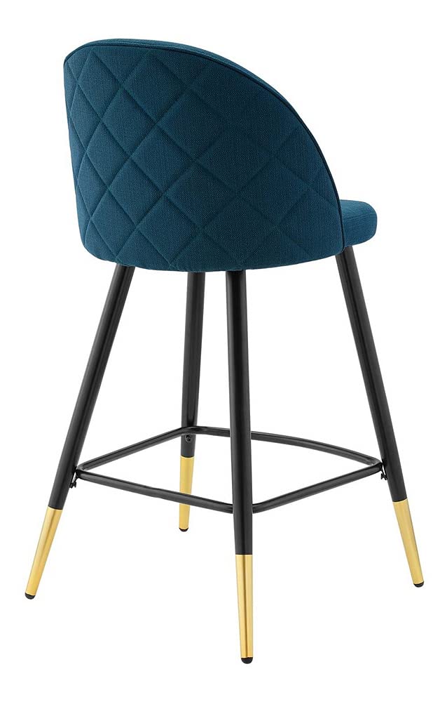 Modway Cordial Fabric Upholstered Dining Counter Stools in Azure - Set of 2