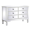 Elegant Decor Contempo 48 Metal and MDF Mirrored Cabinet in Antique White