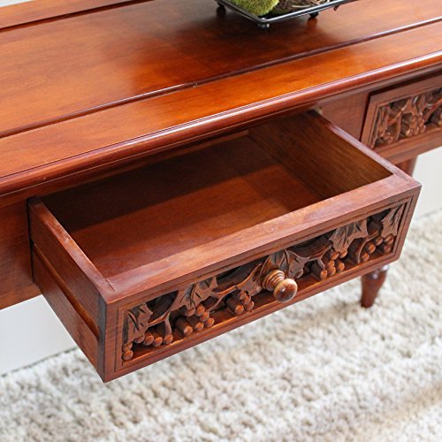 International Caravan Furniture Piece Carved Two Drawer Table