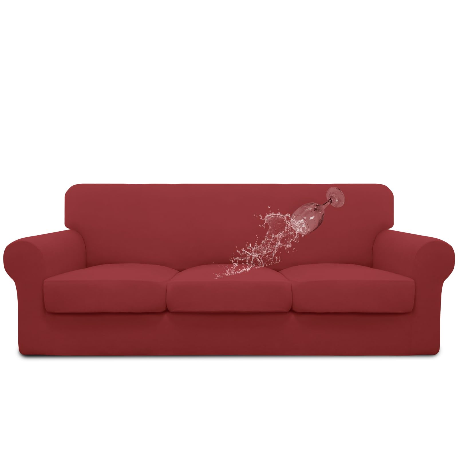 Easy-Going 100% Dual Waterproof Stretch Soft Couch Cover For Dogs, Sofa Slipcover For 3 Separate Cushion Couch Leakproof Furnitu