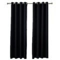 Mangata Casa Black Blackout Curtains Grommets 2 Panels For Bedroom -Window Curtain Panel For Living Room-Darkening Thermal Drape