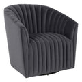 Kosas Home Marion Polyester Fabric Swivel Accent Chair In Gray