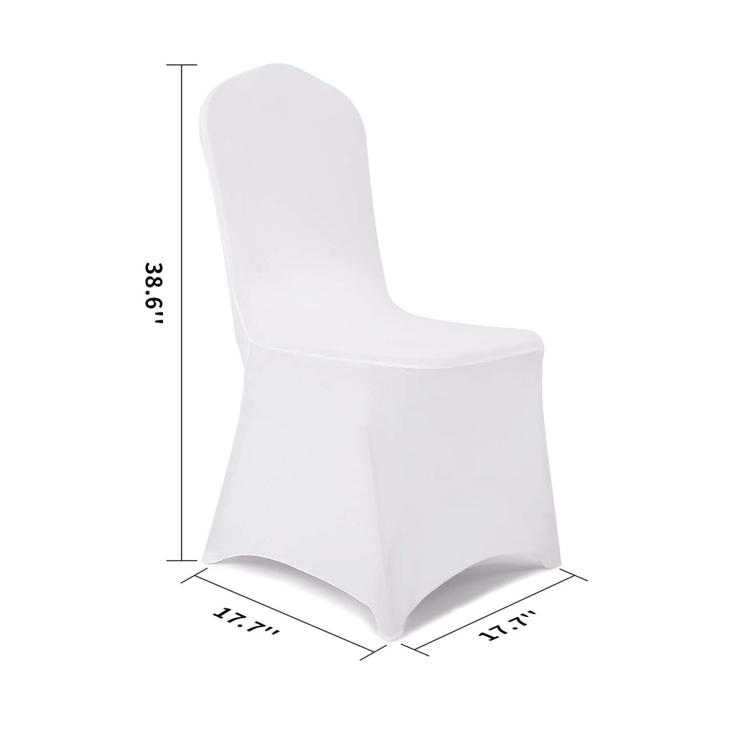 Peomeise Stretch Spandex Chair Cover For Wedding Party Dining Banquet Event (White, 25)