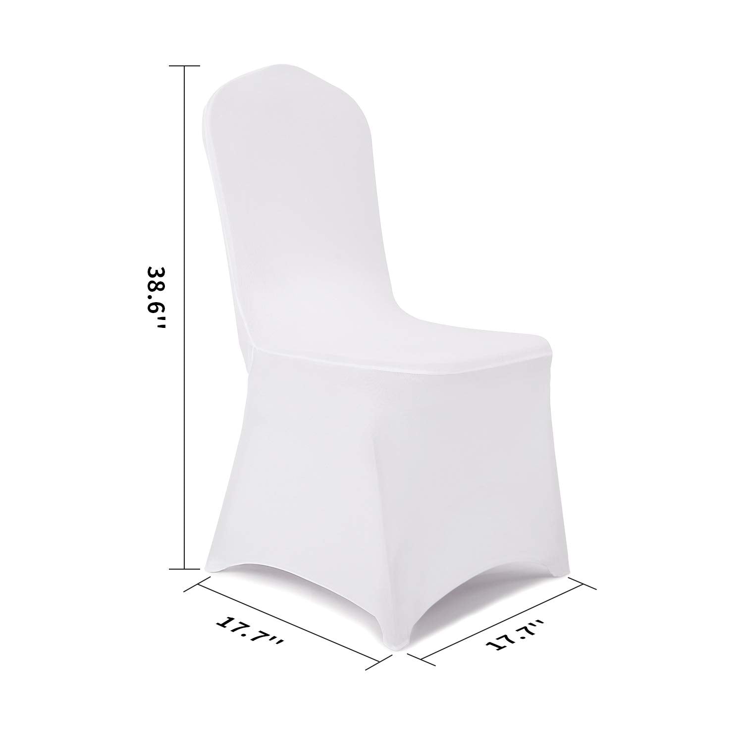 Peomeise Stretch Spandex Chair Cover For Wedding Party Dining Banquet Event (White, 25)