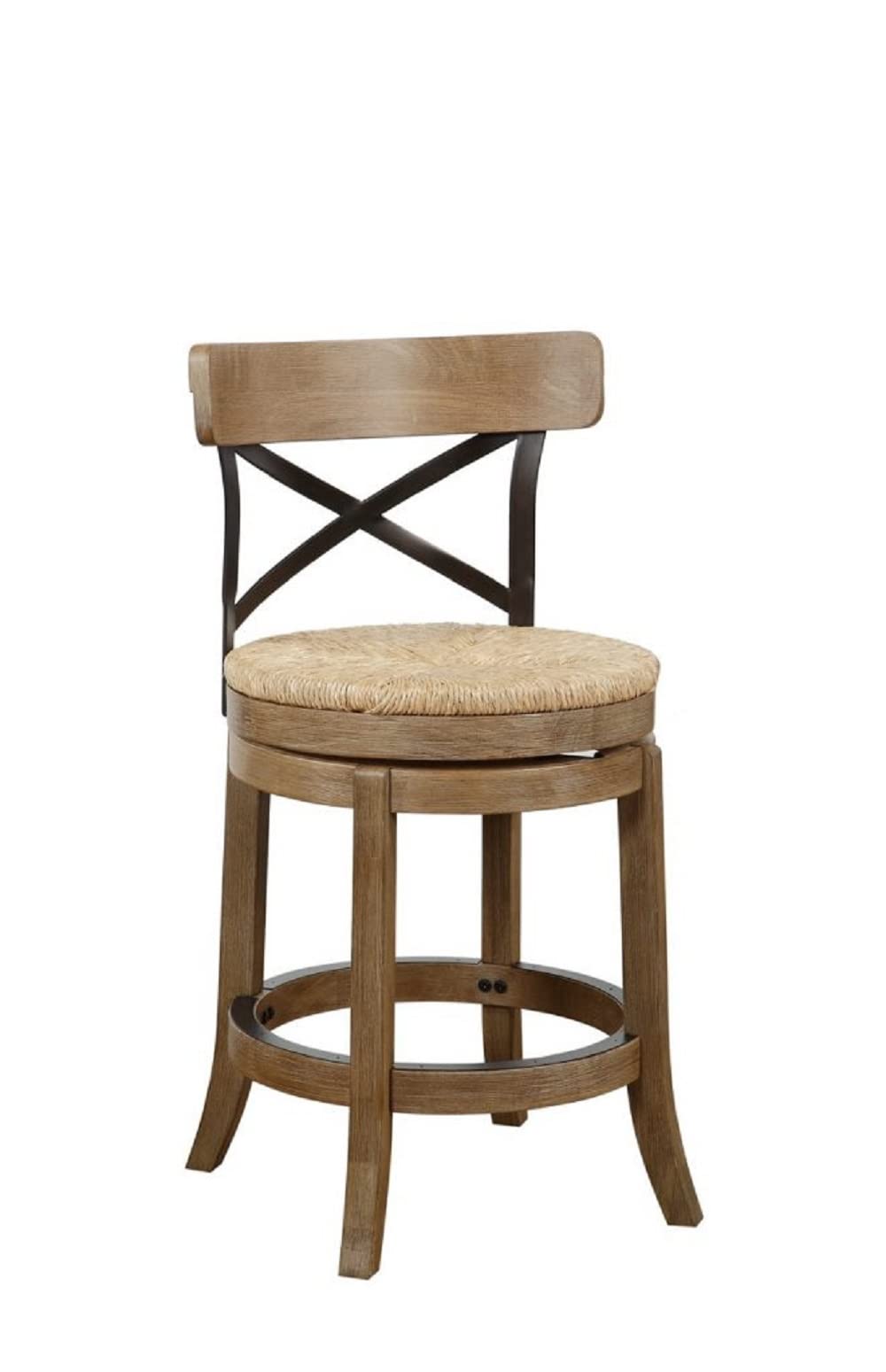 Boraam Myrtle Counter Height Stool, 24-Inch, Wheat Wire-Brush