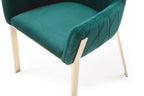 HomeRoots Steel, Fabric Green Velvet Gold Dining Chair