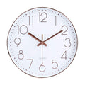 jomparis 12 Inch Battery Operated Silent Non-Ticking Wall Clock, Quality Quartz Sweep Rose Gold Wall Clock for Home Bedroom Scho