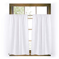 Valea Home Soft Burlap Short Curtains Rustic Natural Rod Pocket Curtain Panels for Small Window 45 inch Length Cafe Kitchen Curt