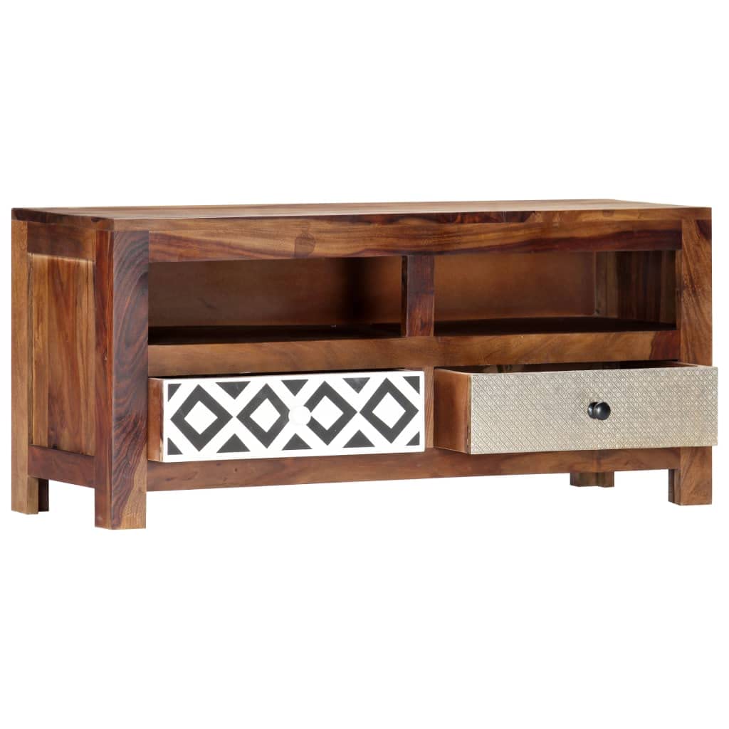 vidaXL Solid Sheesham Wood TV Stand - Thumbnail 2