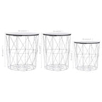 vidaXL Coffee Table 3 pcs White