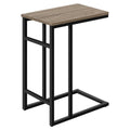 Monarch Specialties I 2172 Accent Table, C-Shaped, End, Side, Snack, Living Room, Bedroom, Metal, Laminate, Brown, Black, Contem