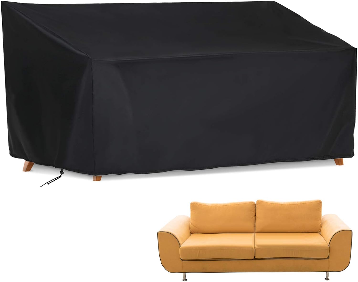 Guisong Patio Sofa Covers, Outdoor Furniture Cover Waterproof 3-Seater Sofa Cover Fits Patio Sofa/Bench 64''W X 26''Dx35''H