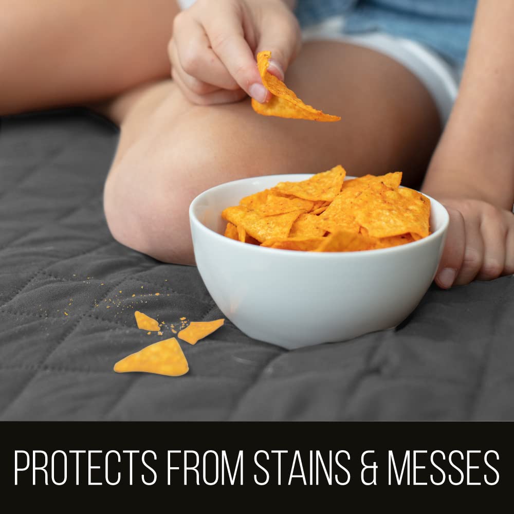 Sofa Shield Patented Small Recliner Slipcover, Reversible Tear Resistant Soft Quilted Microfiber, 25' Seat Width, Durable Furniture Stain Protector With Straps, Washable Cover For Dogs, Charcoal Linen