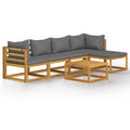 vidaXL Patio Lounge Set with Cushion - Acacia Wood, Modular Design, Includes Coffee Table, Weather Resistant, Removable Cushions