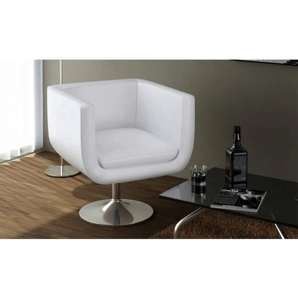 vidaXL 2X Bar Stools Pub Restaurant Office Living Room Armchair Dining Seat Chair Furniture White Faux Leather