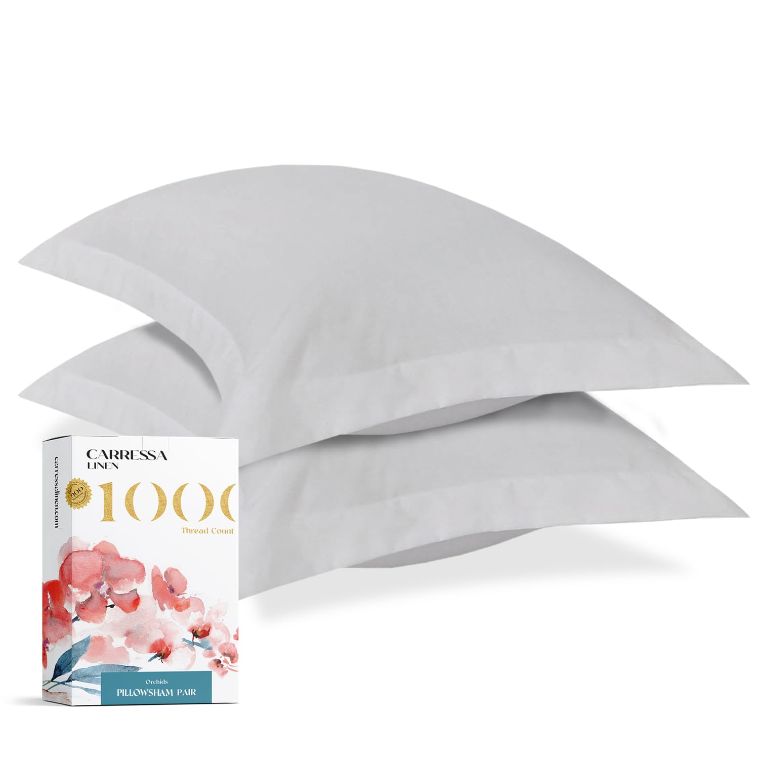 Carressa Linen Egyptian Cotton Pillow Shams With Envelope Closure Silver 1000 Thread Count Cotton Pack Of 2 Euro 20 In X 40 In S