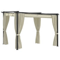 vidaXL Gazebo with Curtains - Cream Steel Outdoor Shelter, Water and UV Resistant, Ideal for Parties, Picnics and BBQs, Easy Assembly, Dimensions: 9.8’x9.8’x7.5’