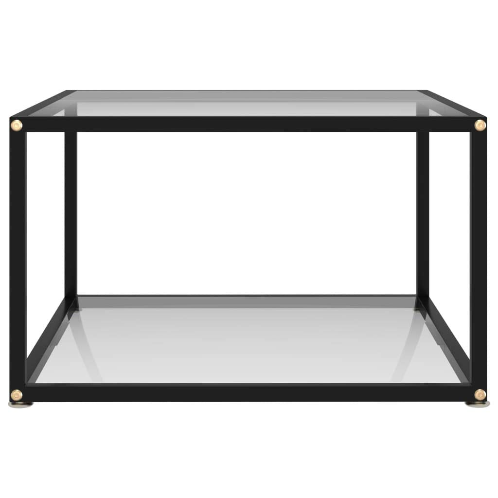 Coffee Table Transparent 23.6x23.6x13.8 Tempered Glass