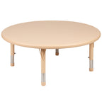 Flash Furniture Wren 45" Round Natural Plastic Height Adjustable Activity Table