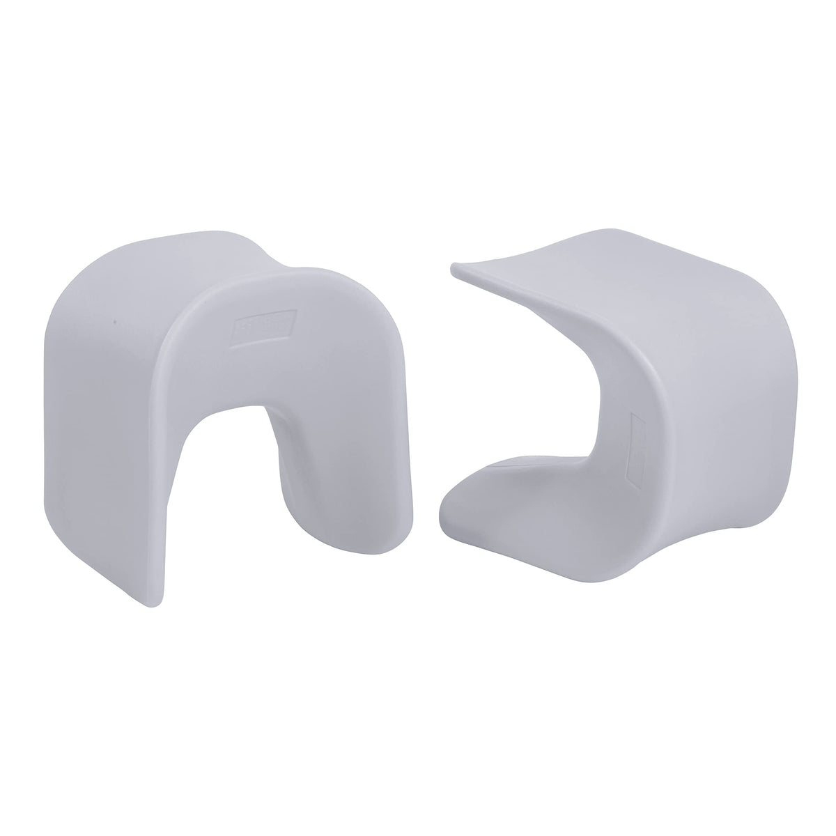 Ecr4Kids Wave Seat, 14In - 15.1In Seat Height, Perch Stool, Light Grey, 2-Pack