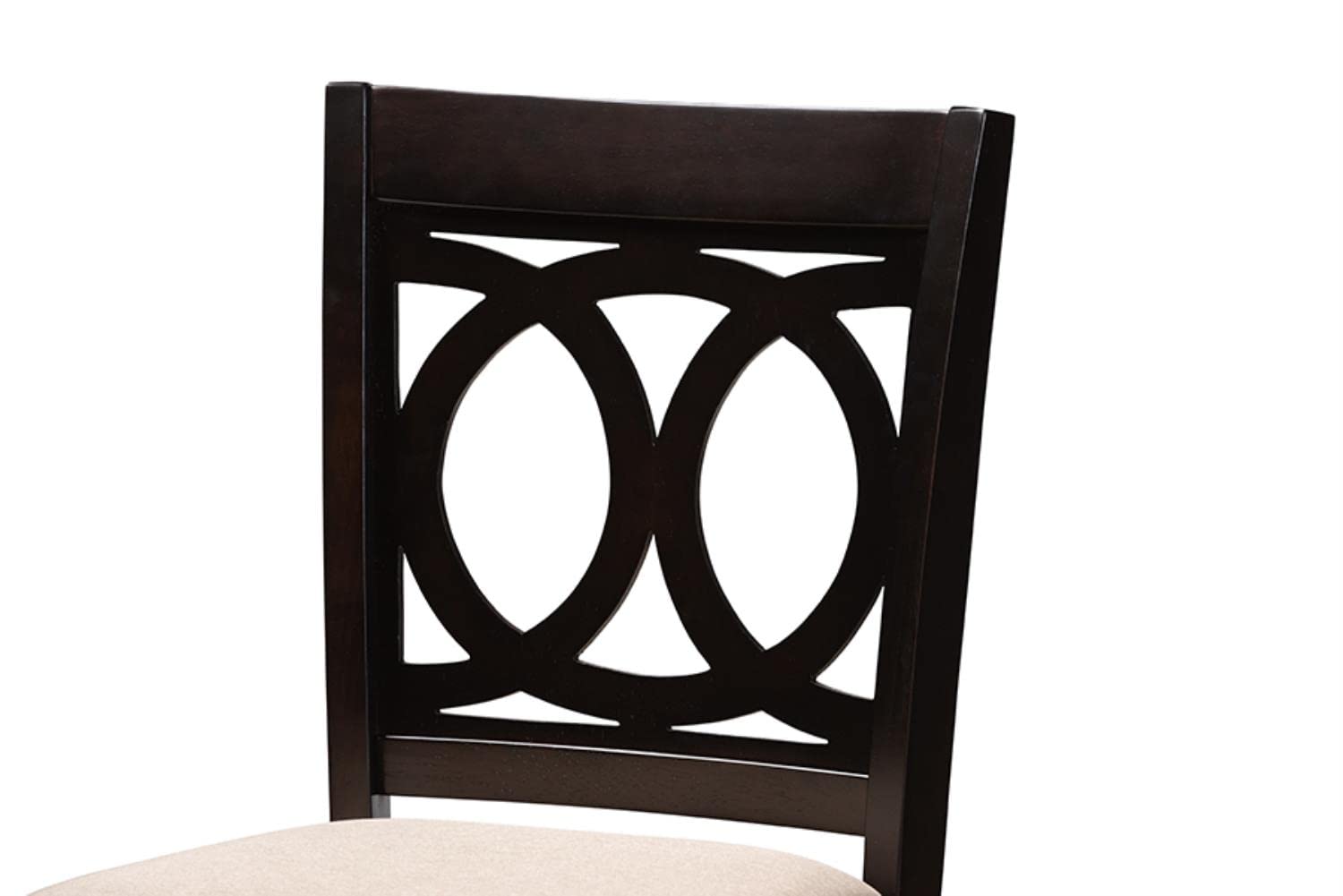 Baxton Studio Lenoir Modern and Contemporary Sand Fabric Upholstered Espresso Brown Finished 5-Piece Wood Pub Set