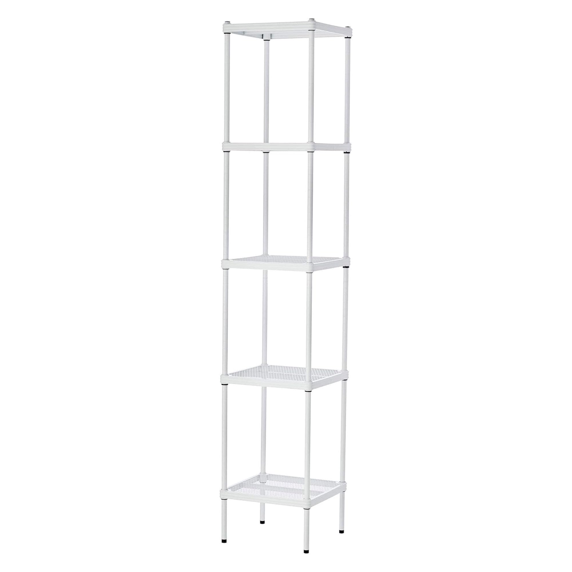 Design Ideas MeshWorks 5 Tier Full-Size Metal Storage Shelving Unit Tower for Kitchen, Office, and Garage Organization, 13.8    