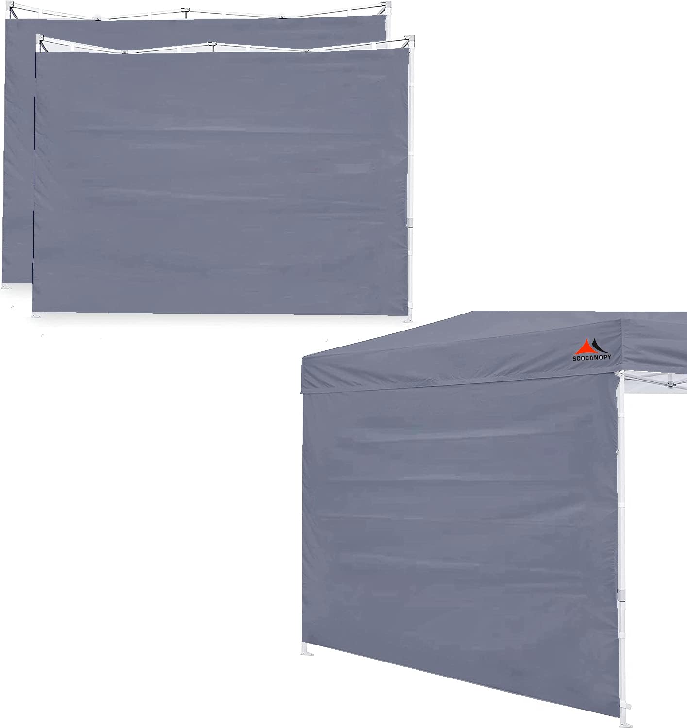 Scocanopy Sunwall For 10X10 Pop Up Canopy Frame, 3 Pack Sidewall Only (10X10, Dark Grey)