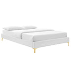 Modway Mod-6275-Whi Sutton Queen Performance Velvet Bed Frame, White