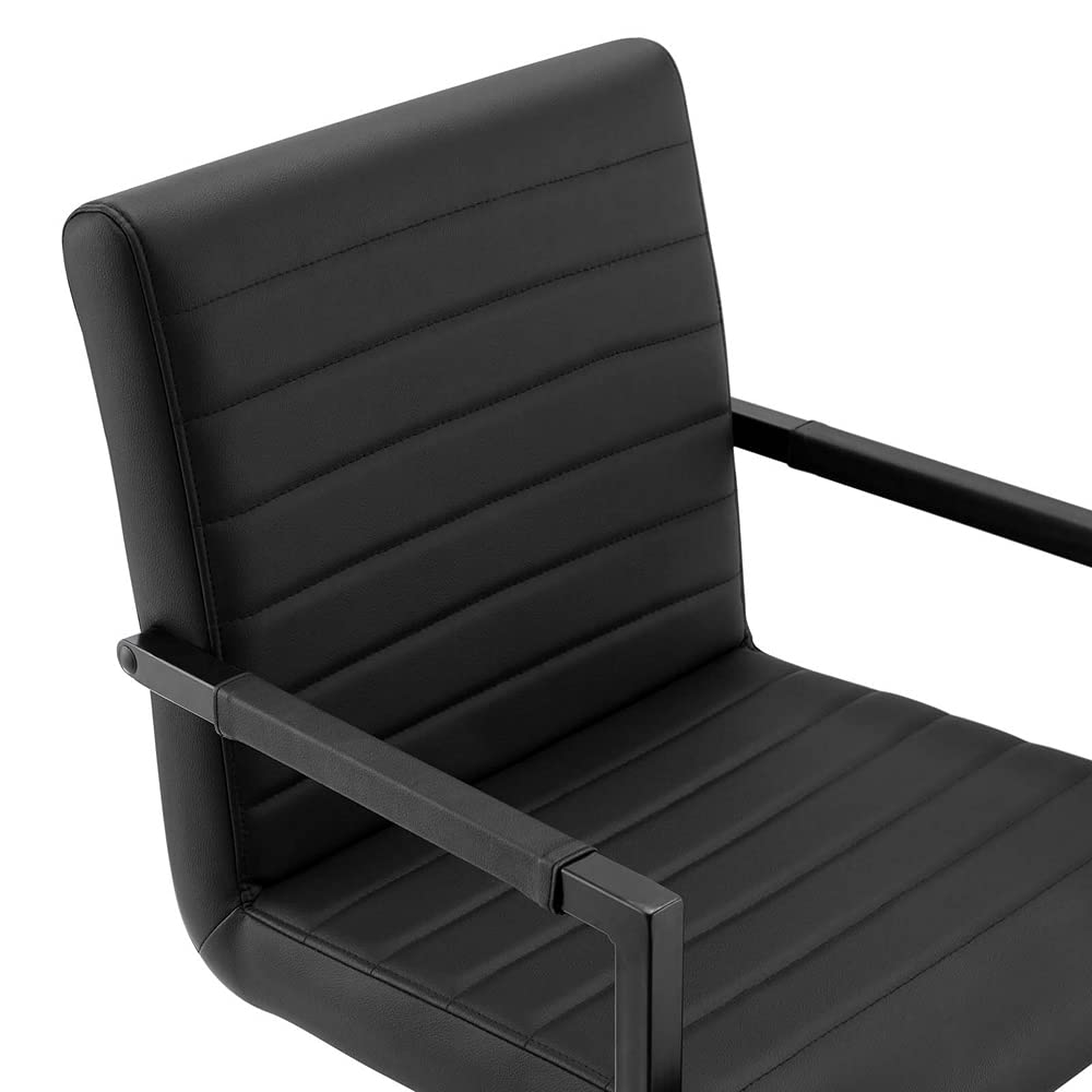 Modway Savoy Vegan Leather Dining Chair in Black - Set of 2