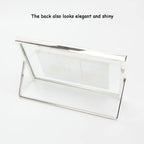 Ahago Silver Floating Frame (5''X7'', Horizontal), For Picture 4X6,3X5,2X3, Tabletop Shelf Photo Frame, Modern Minimalist Style,