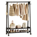 MeiChaoMeiJia Clothes rack, doubletiered rollerstyle drying rack for hanging clothes, portable wheeled storage unit, coat rack