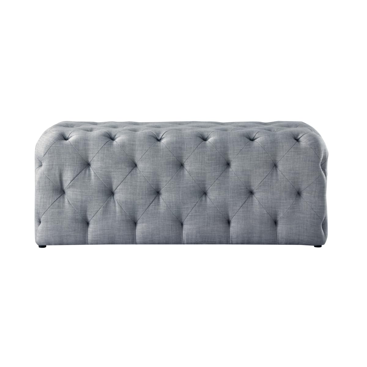 HomeRoots 490943 19 x 20 x 48 in. Light Gray & Black Upholstered Upholstery Entryway Bench