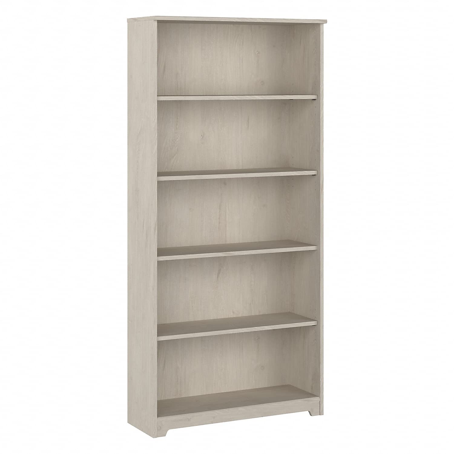 Bush Furniture Cabot Tall 5 Shelf Bookcase | Large Open Bookshelf In Linen White Oak | Sturdy Display Cabinet For Library, Living Room, And Home Office
